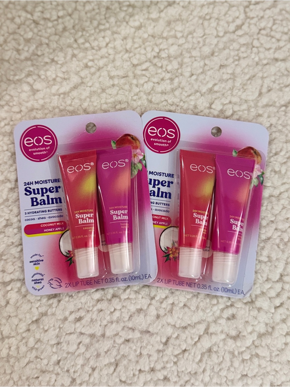 NEW eos Super Balm 2pk (Coconut Milk & Honey Apple) - Bundle of 2